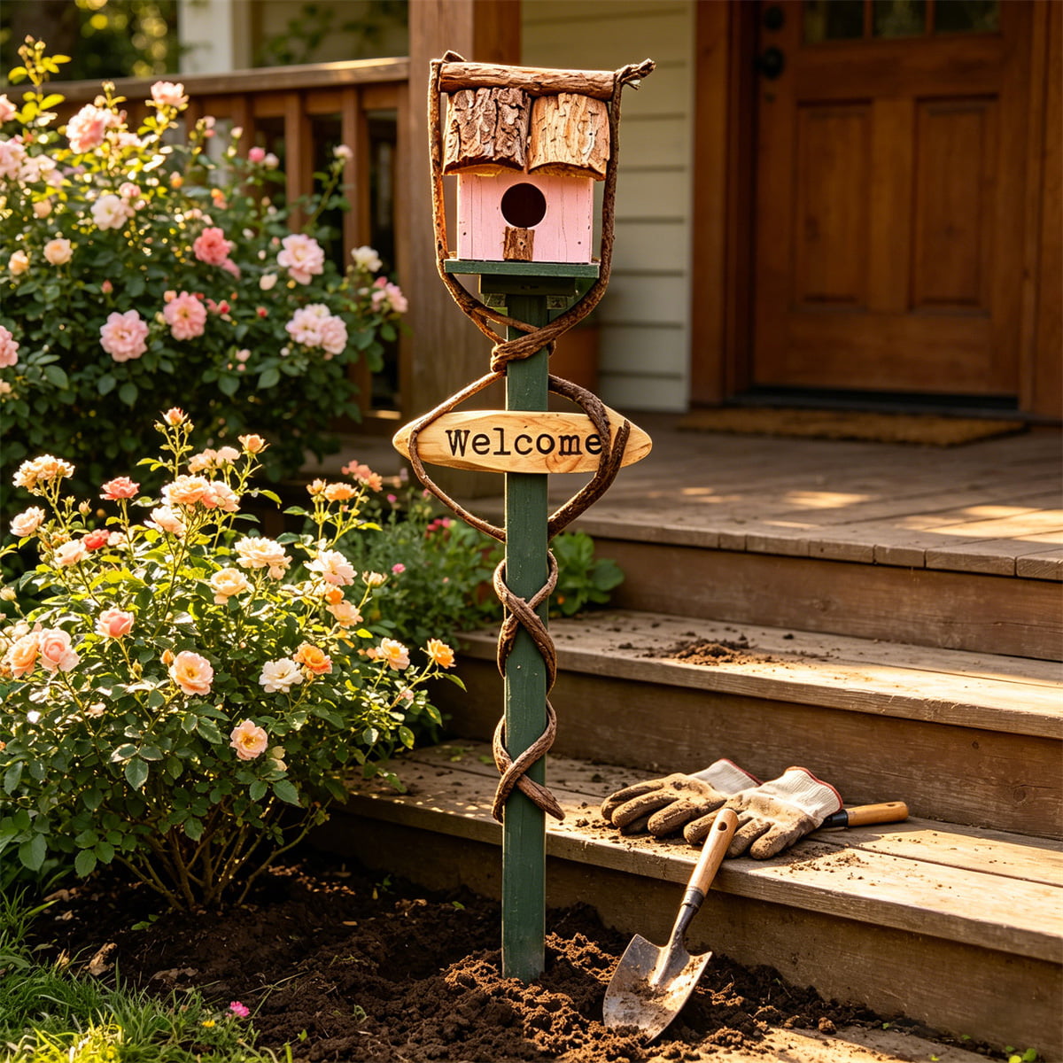 🪵Log Wooden Stump Birdhouse