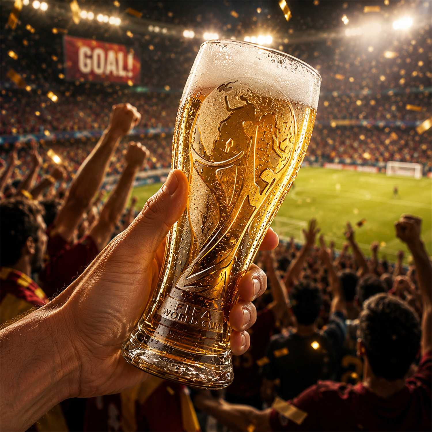 ⚽ World Cup Trophy Style Beer Glass