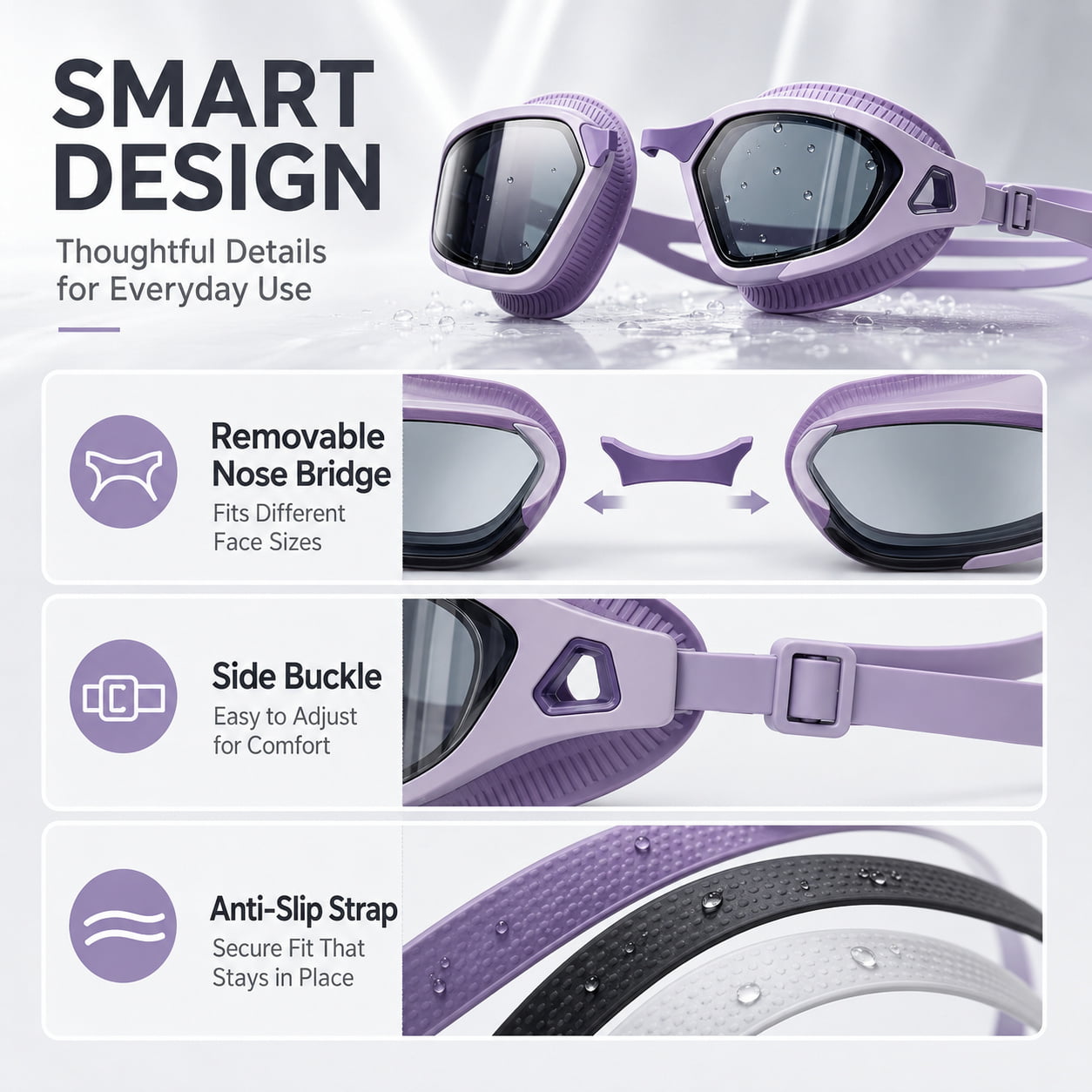 High‑Definition Anti‑Fog Swim Goggles