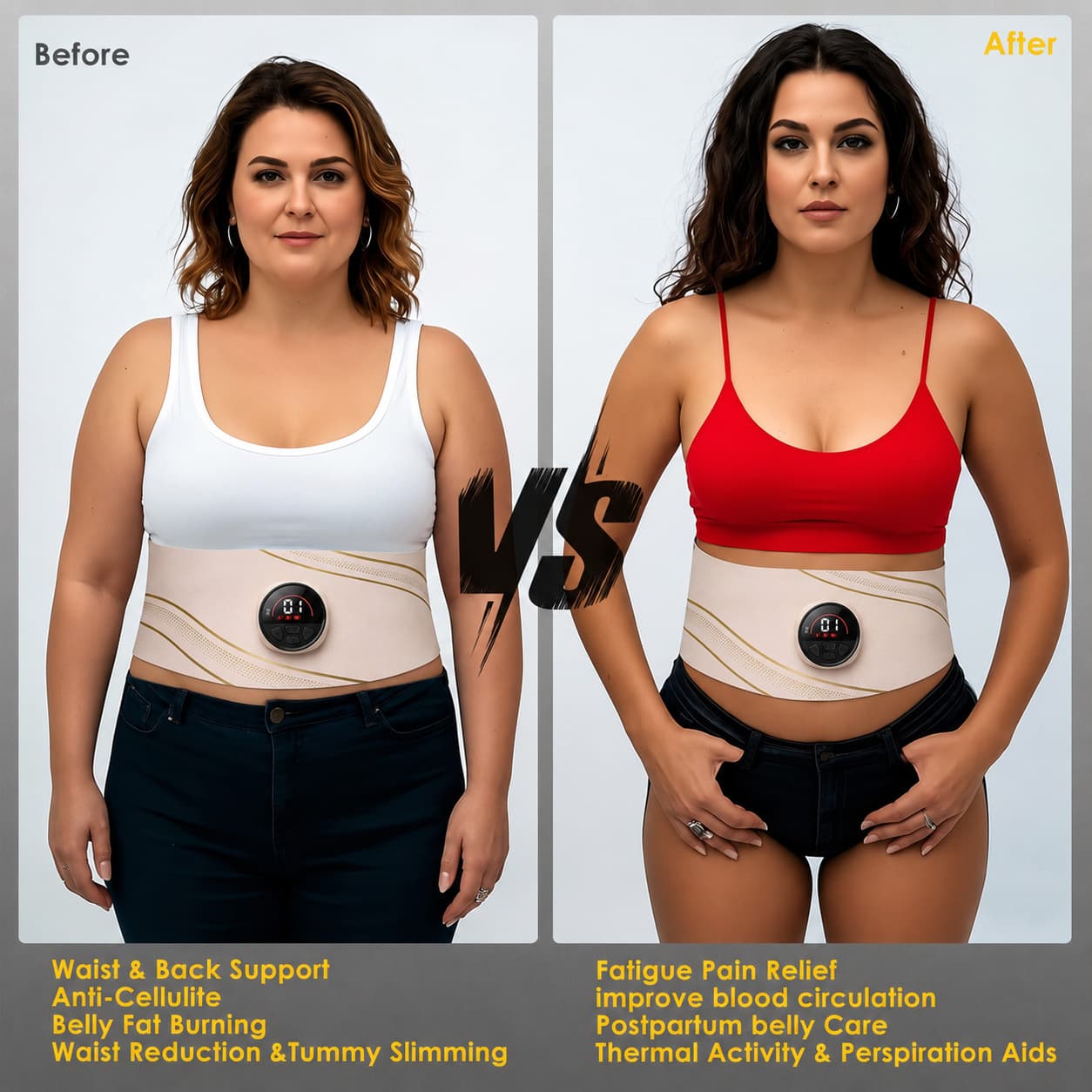 Abdominal Muscle Stimulator Belt for Back Pain Relief, Deep Tissue Relaxation