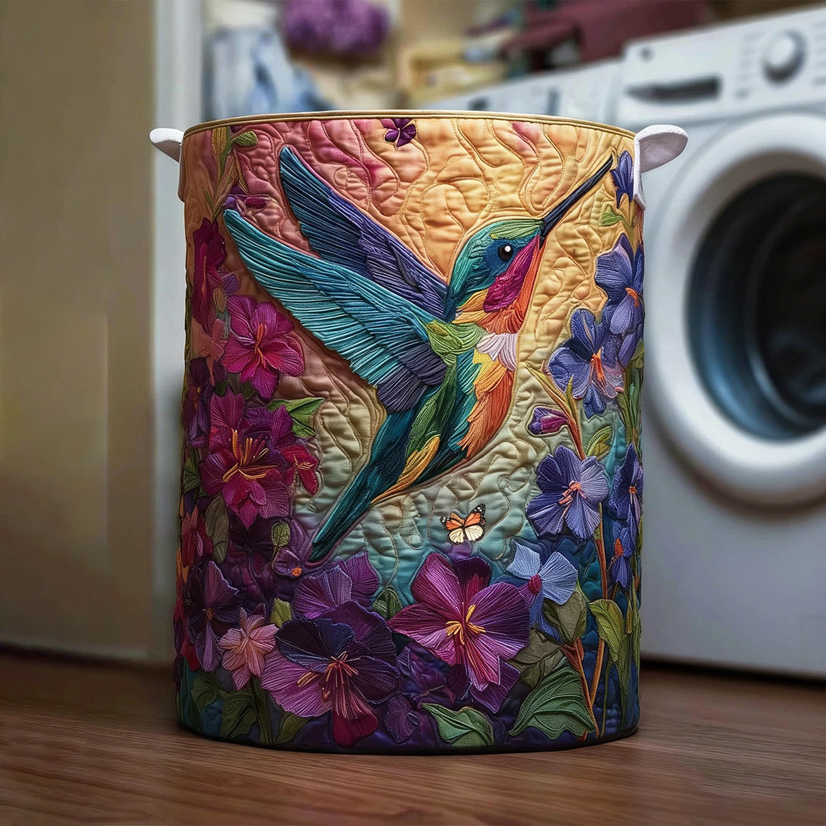 Funky Horse Quilted Laundry Basket