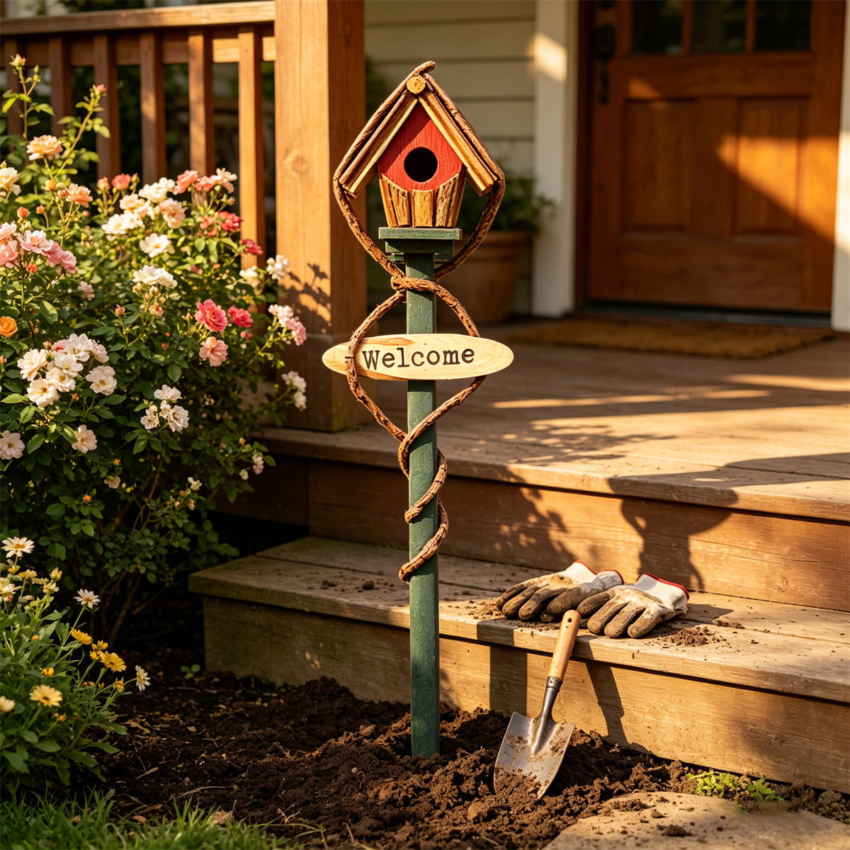 🪵Log Wooden Stump Birdhouse
