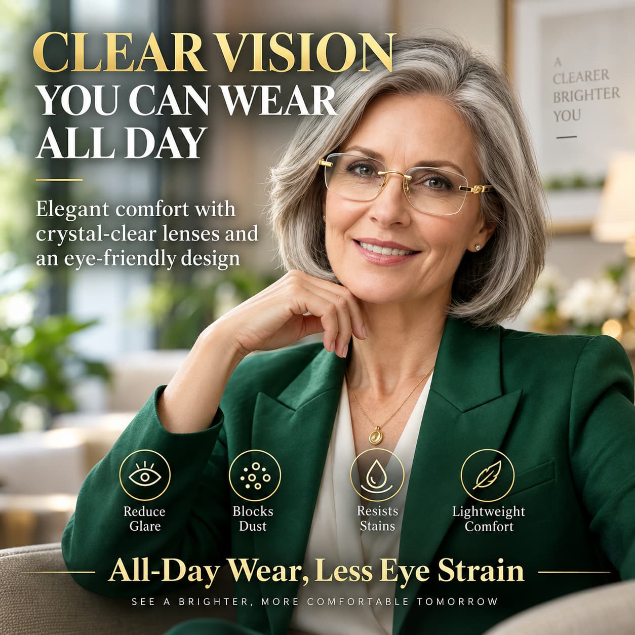 Premium Natural Crystal Reading Glasses