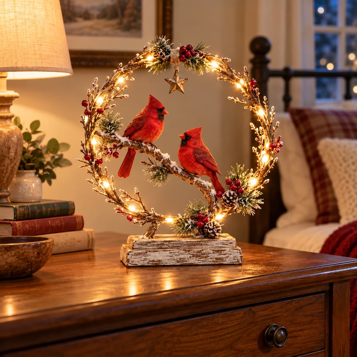 🔥Last Day 60% OFF -Lighted Cardinal Tabletop Decor
