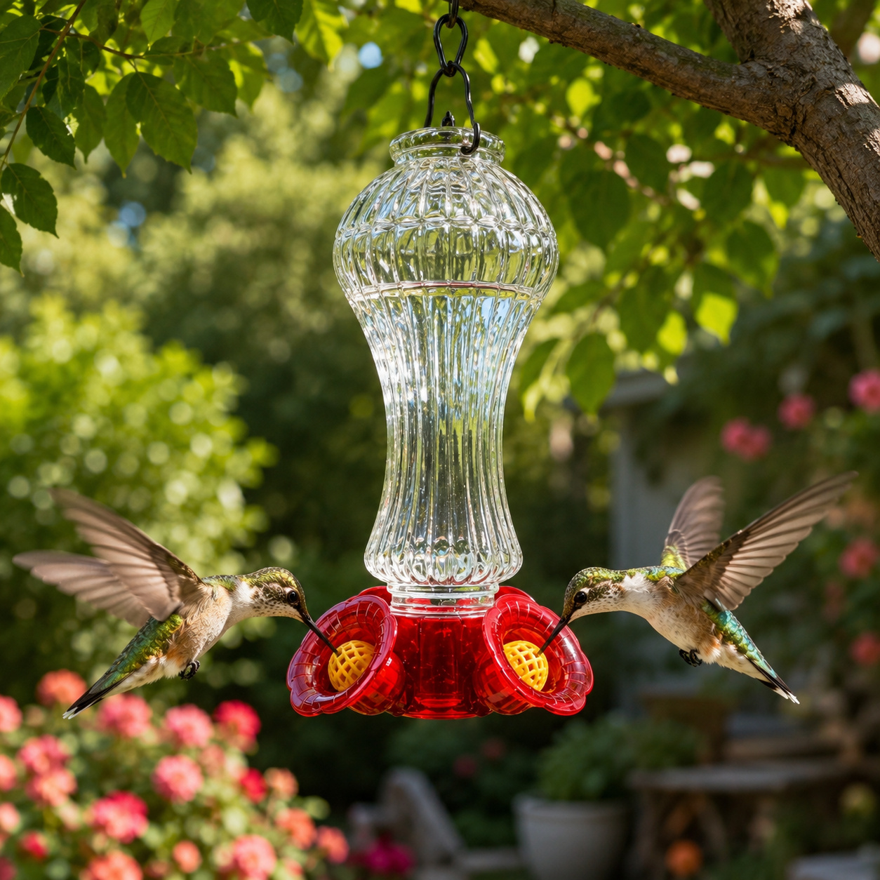 Glass Hummingbird Feeder Perfect for Garden Bird Lovers