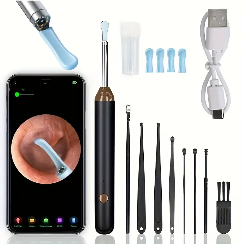 ✅8-Piece Ear Wax Removal Kit with Camera and Light