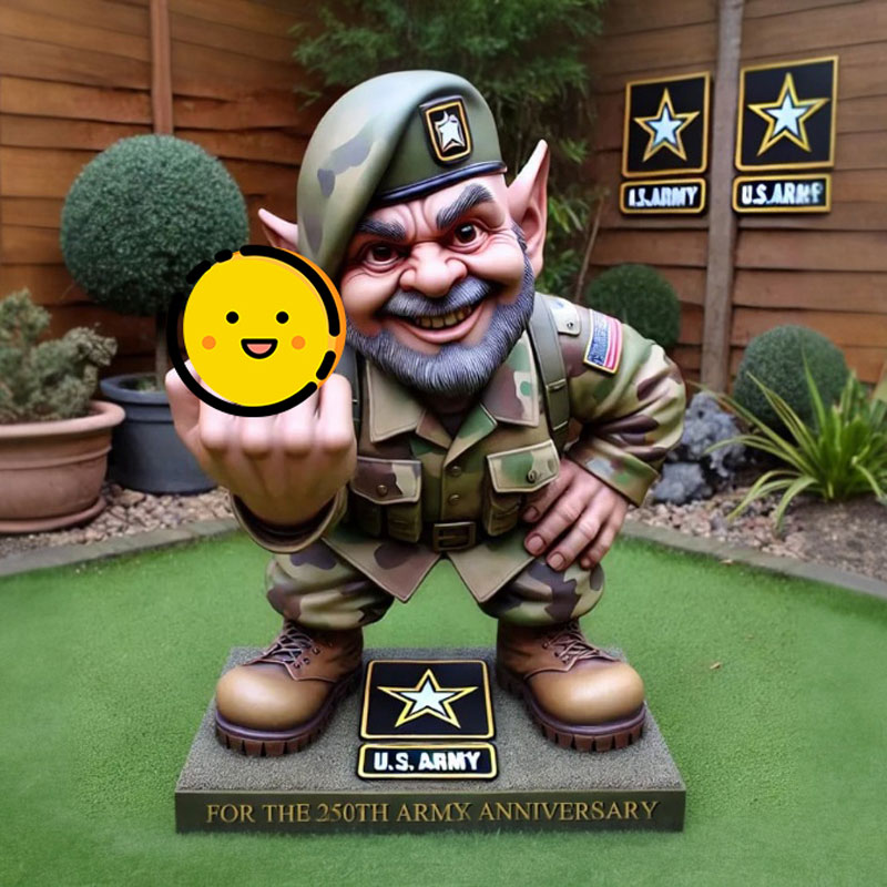 🌟 ​​"Gnome-Per Fi" – The 250th Anniversary Army Gnome Statue That'll Have You Saluting with a Smile!​​ 🎖️