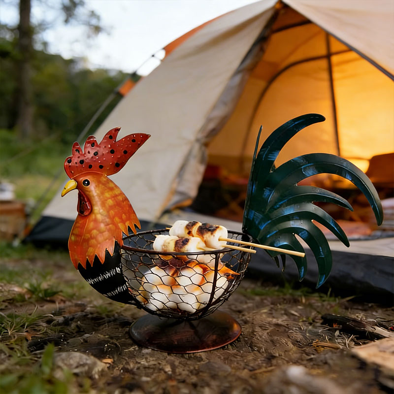 🐔 Rustic Rooster Wire Basket – Farmhouse Charm for Every Space ✨