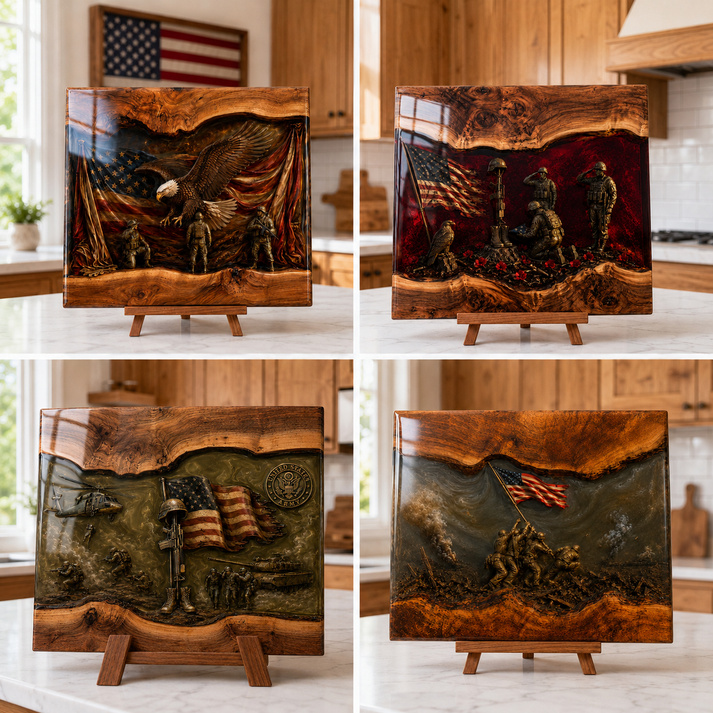 🇺🇸 Veteran Tribute Wood Display