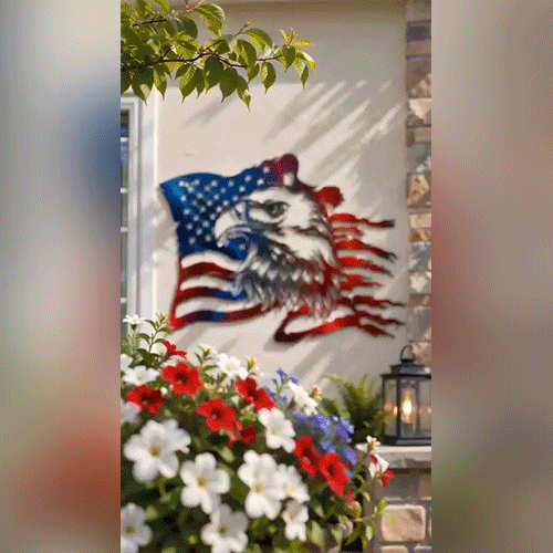 🦅Patriotic Bald Eagle American Flag Wall Decor