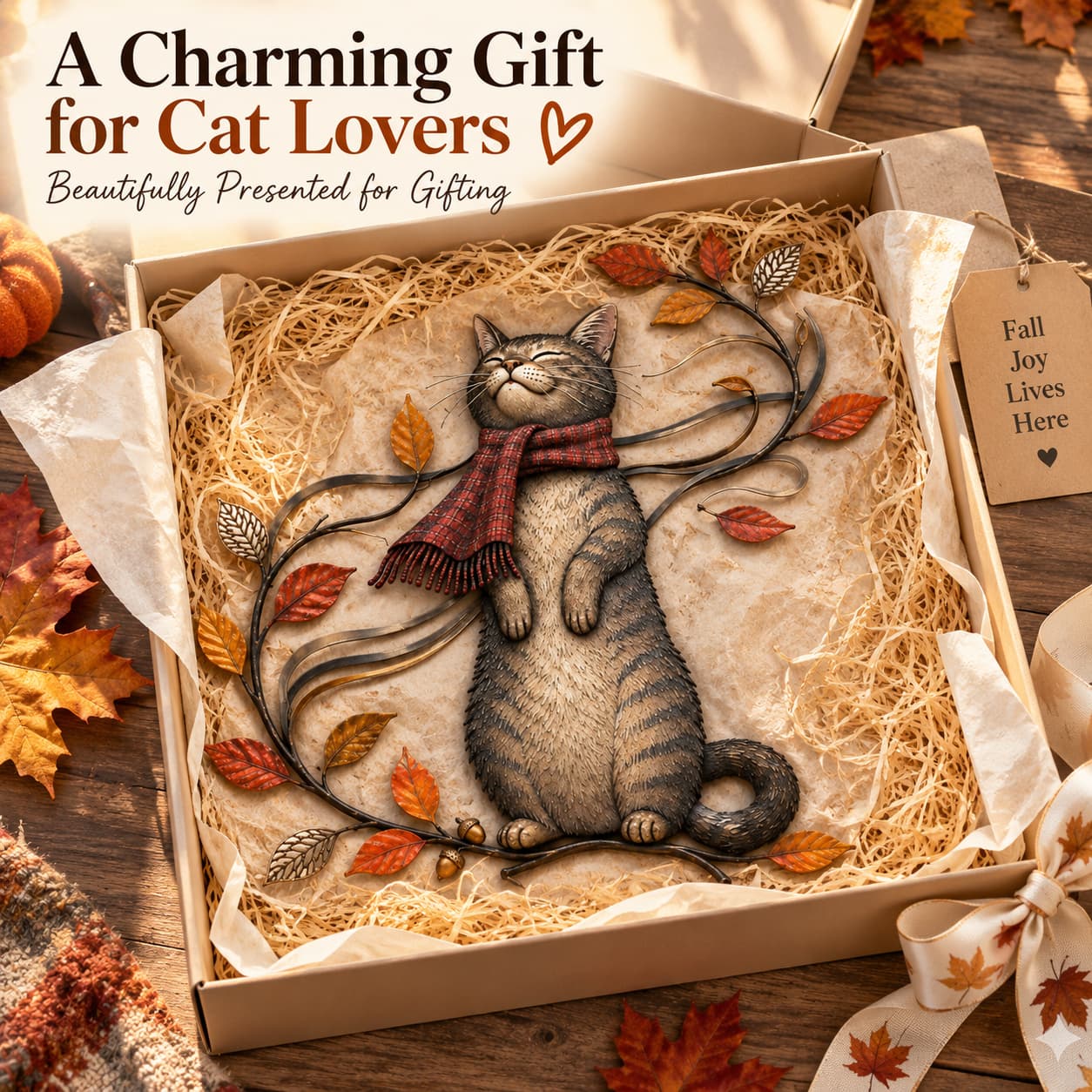 🐱Autumn Cat Metal Wall Decor