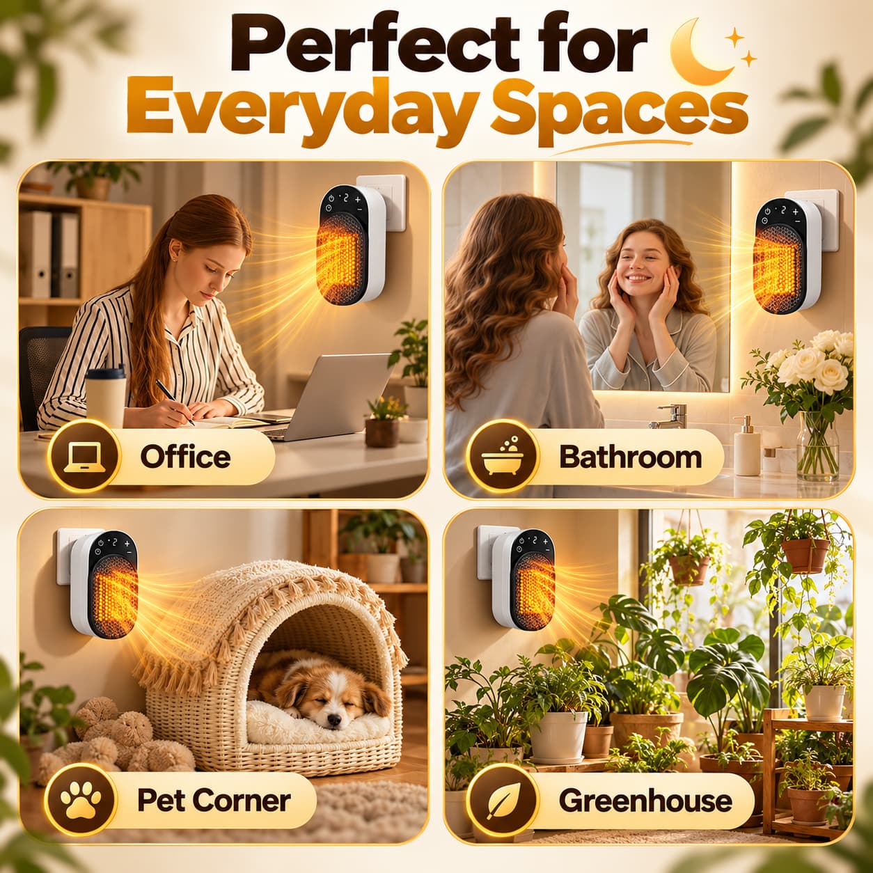 🔥Plug-In Ceramic Space Heater — Fast Warmth, 40% Energy Savings & Flexible Comfort