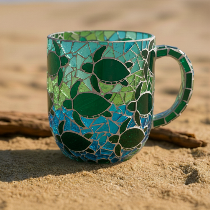 🌊 Coastal Mosaic Mug Collection