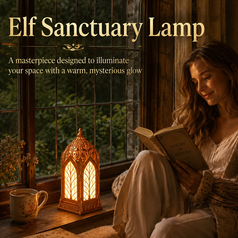 Elf Sanctuary Lamp – Warm Fantasy Table Lamp for Bedrooms, Bookshelves & Reading Nooks