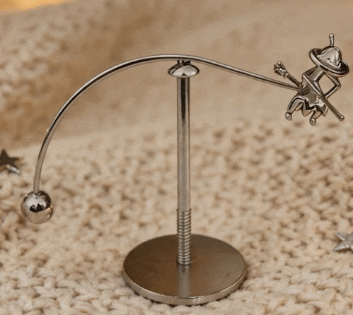 Witch Balance Ball Figurine – Gravity Defying Desktop Sculpture