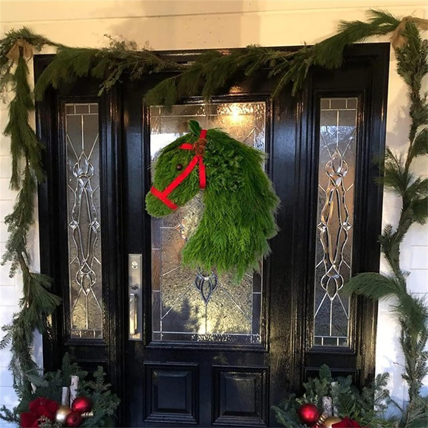 🎄🐴Handmade Farmhouse Horse Head Christmas Wreath