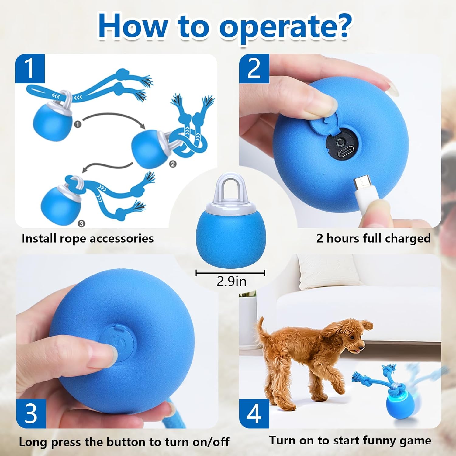 Petsboro™ Moving Dog Ball with Touch Activated