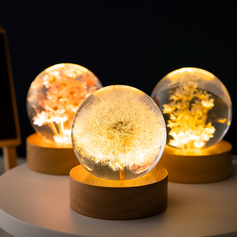 3D Dandelion Crystal Ball Lamp