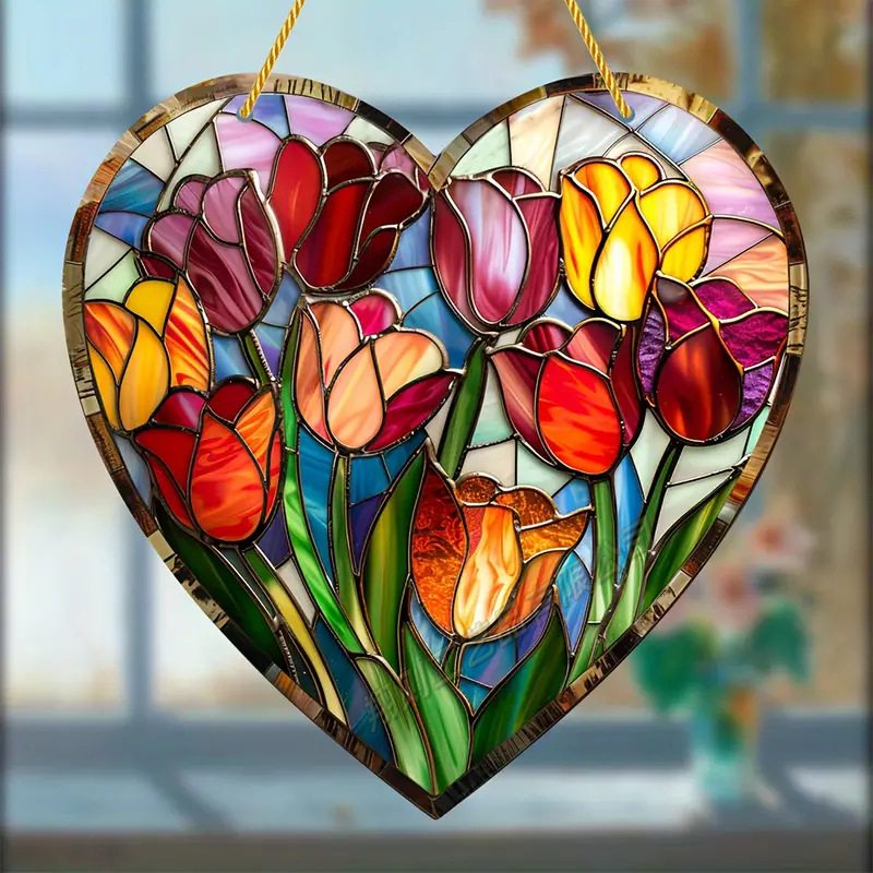 Heart Stained Glass Suncatcher