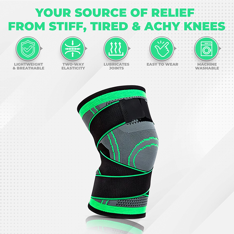 Professional compression knee brace with removable adjustable straps