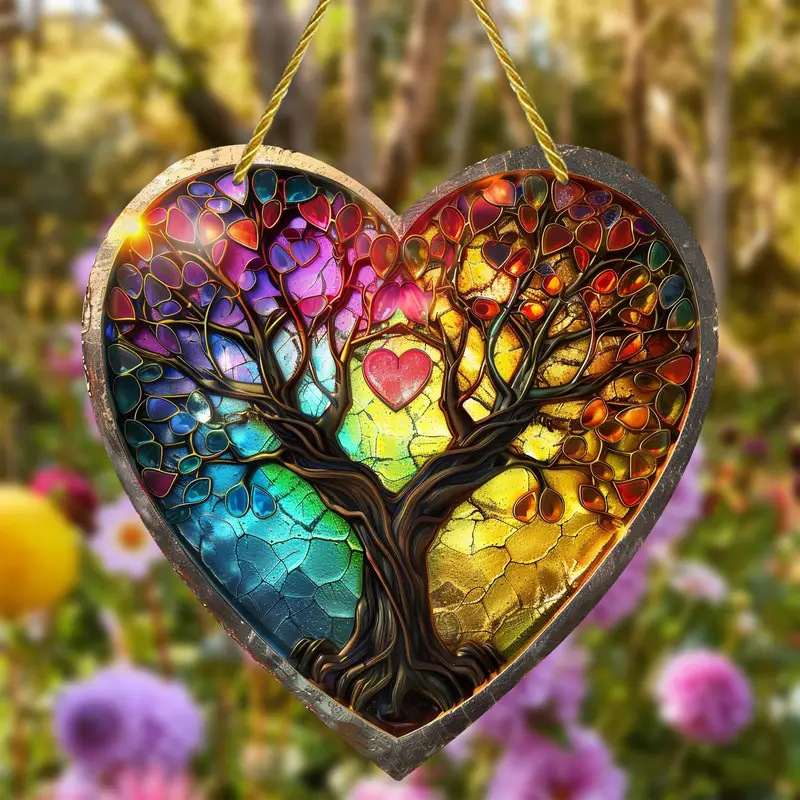 Heart Stained Glass Suncatcher