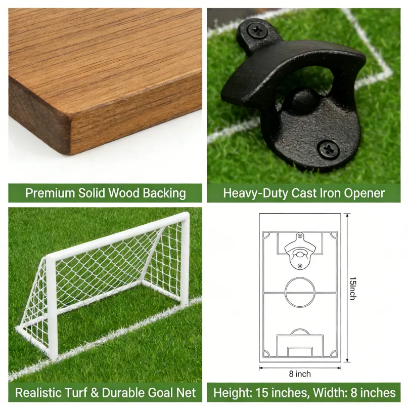 ⚽ Soccer Field Bottle Opener Wall Decor