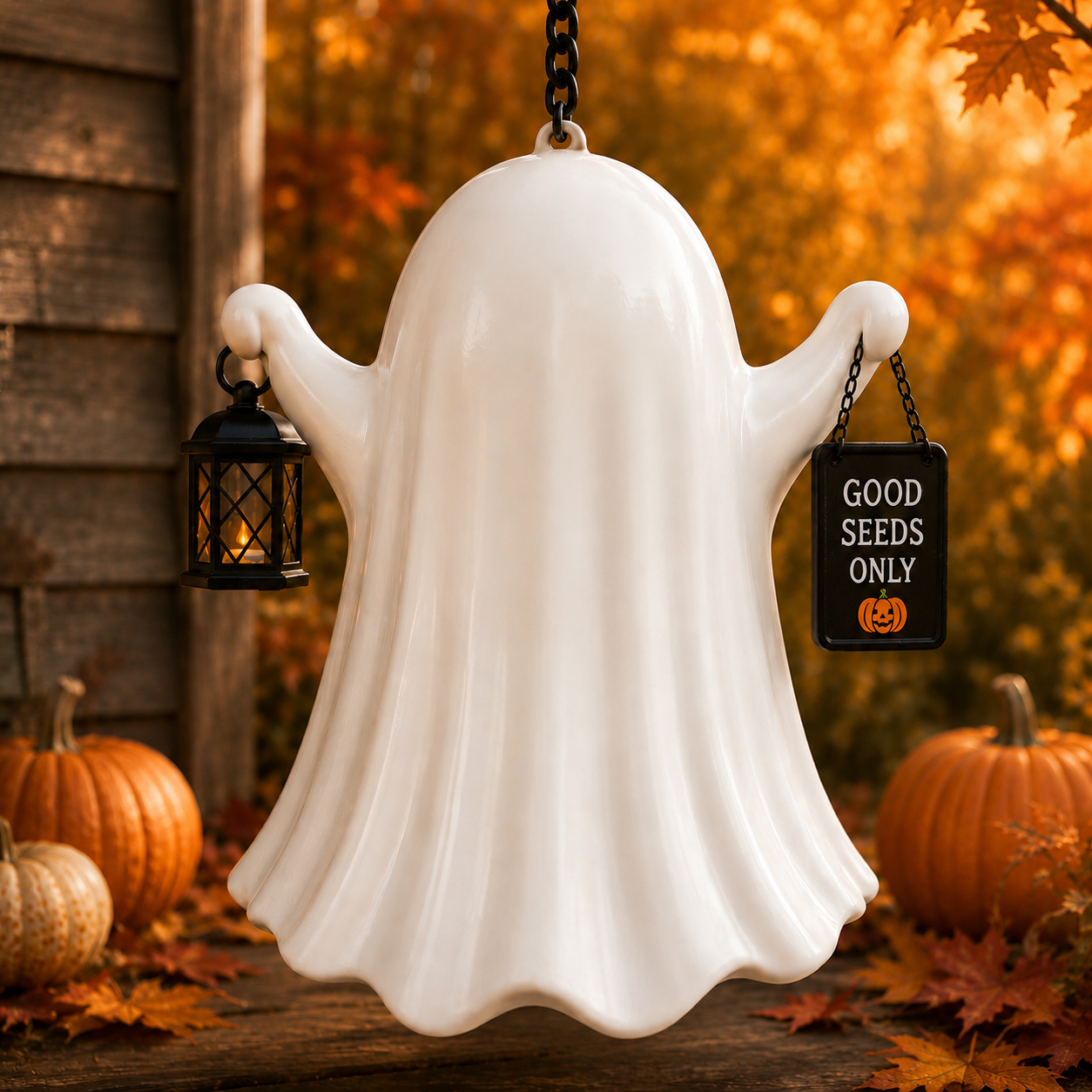 🎁Last Day 49% OFF - 👻 Boo Bird Café – Halloween Ghost Bird Feeder With Lantern 🎃
