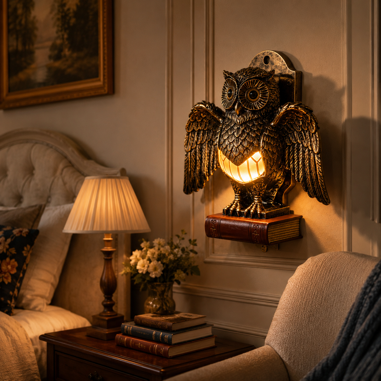 Vintage Owl Wall Light – A Warm Guardian for Your Home 🦉✨