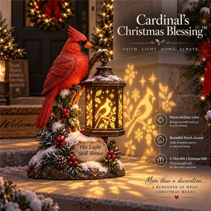 🎄Solar Christmas Lantern Figurine – Festive Projection Porch Decor