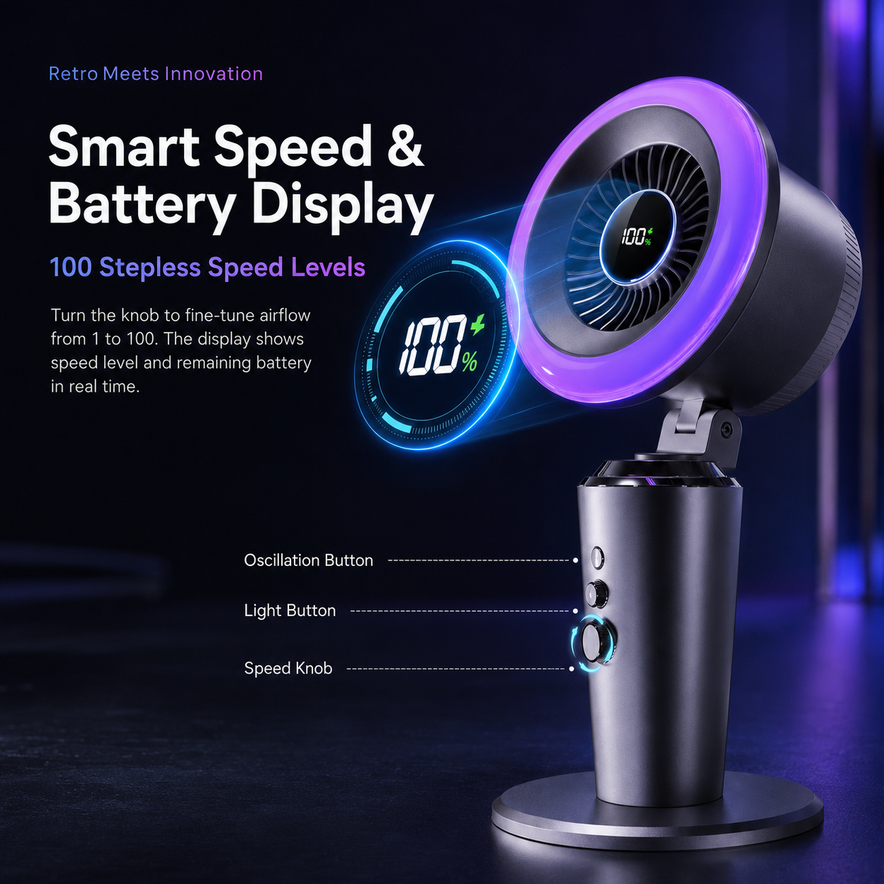 🌙 AI Smart Quiet Air Circulation Fan
