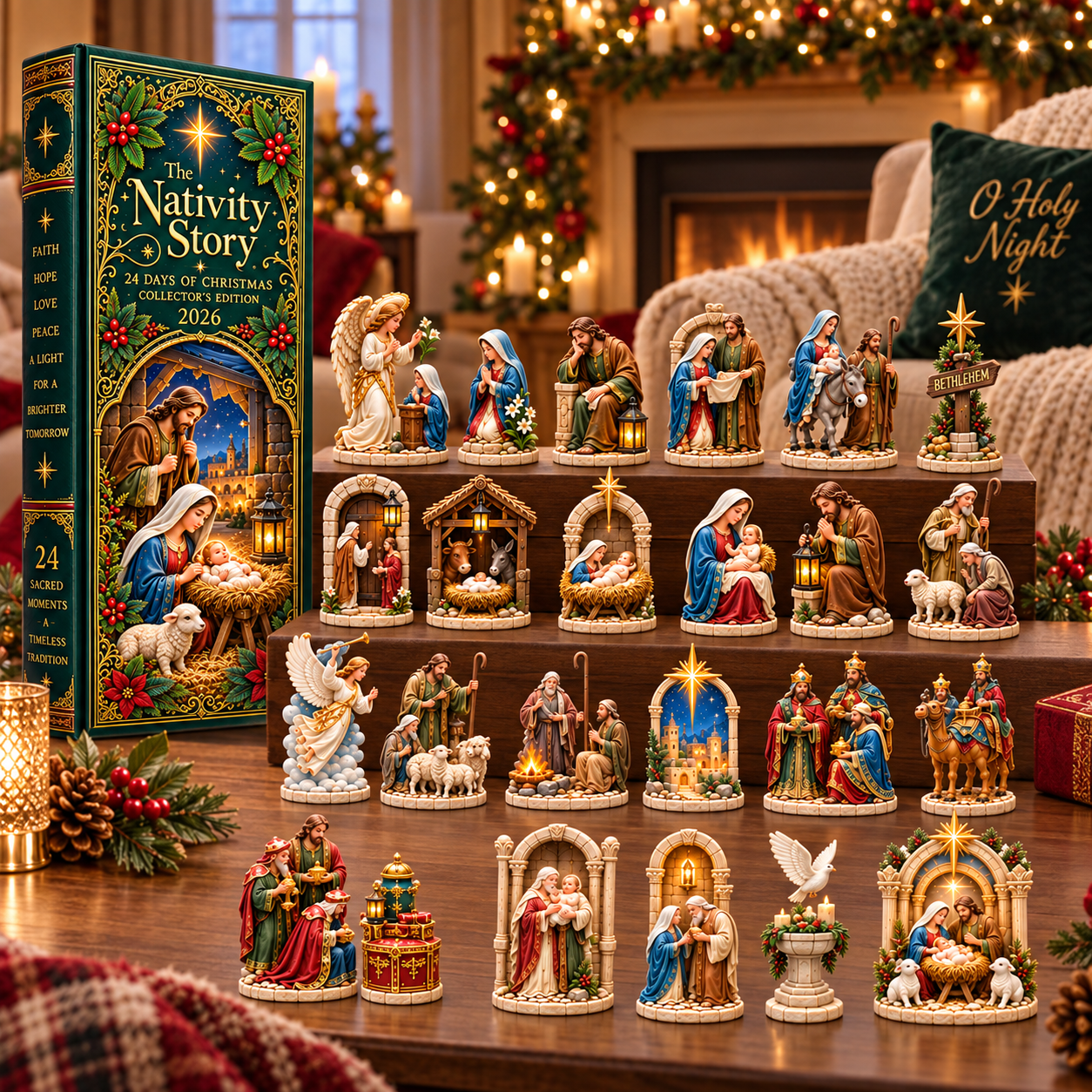 2026 Nativity Story Advent Calendar – 24 Days of Christmas Figurine Collectibles