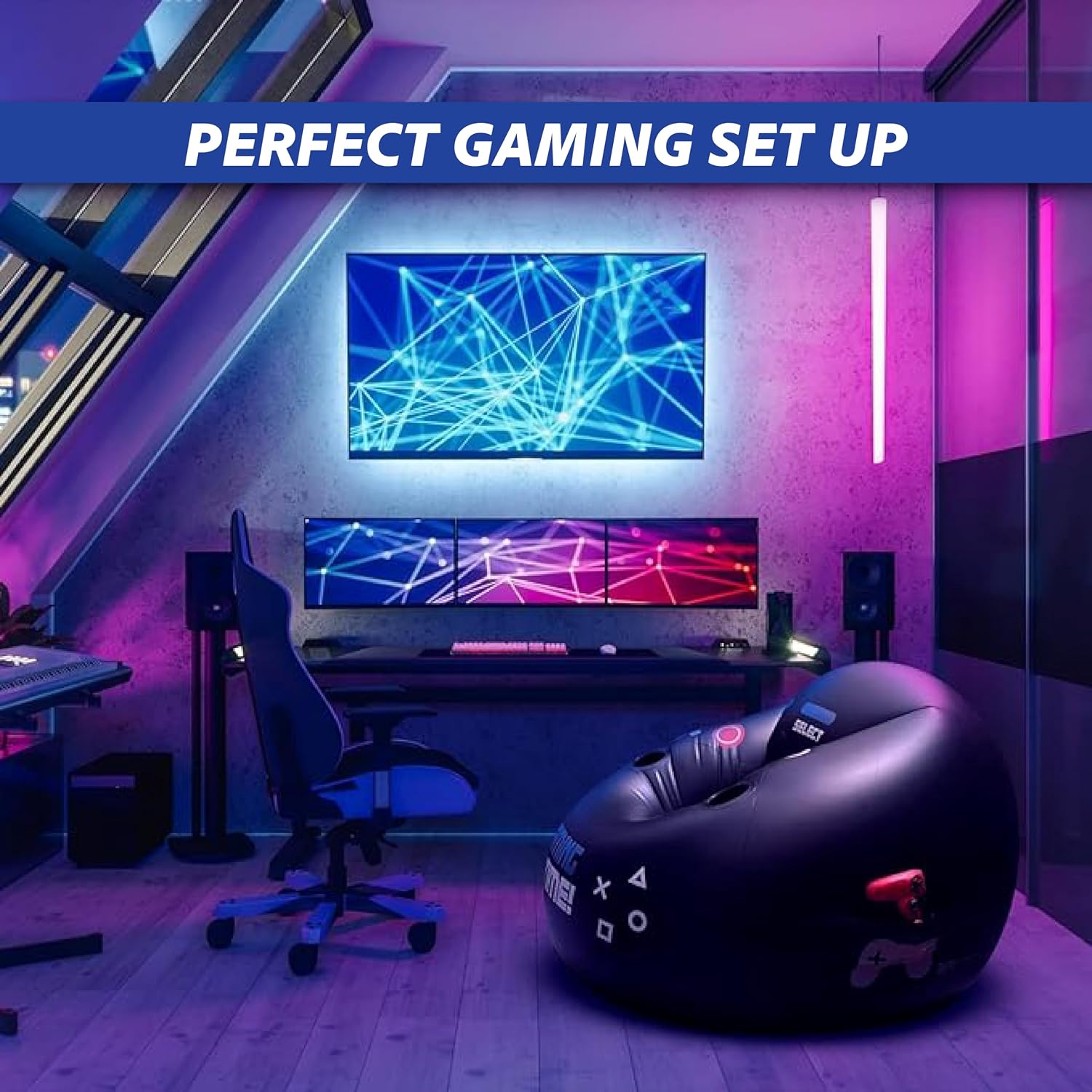 🎮 Inflatable Gaming Chair With Ottoman