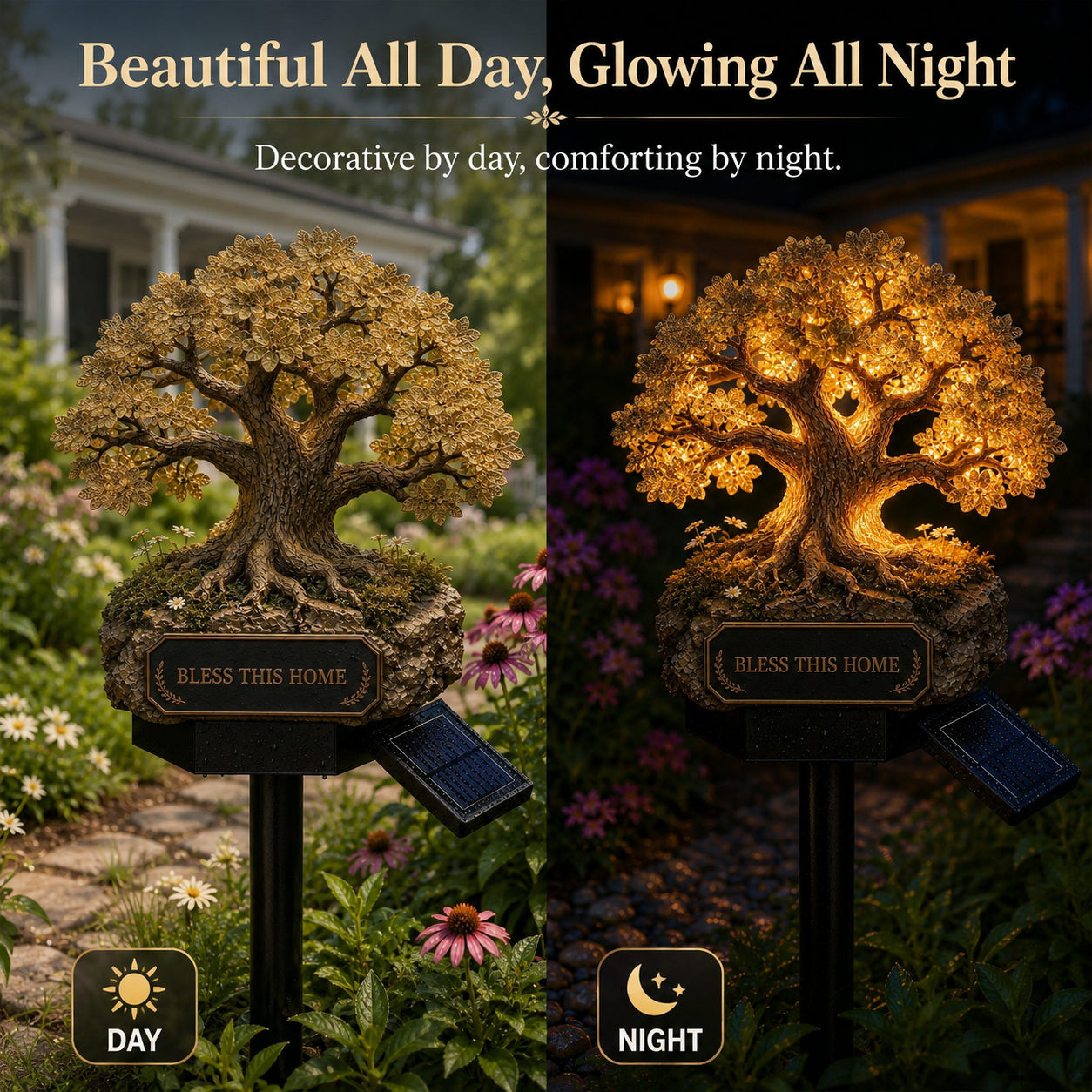 Solar Memorial Garden Light with Plaque