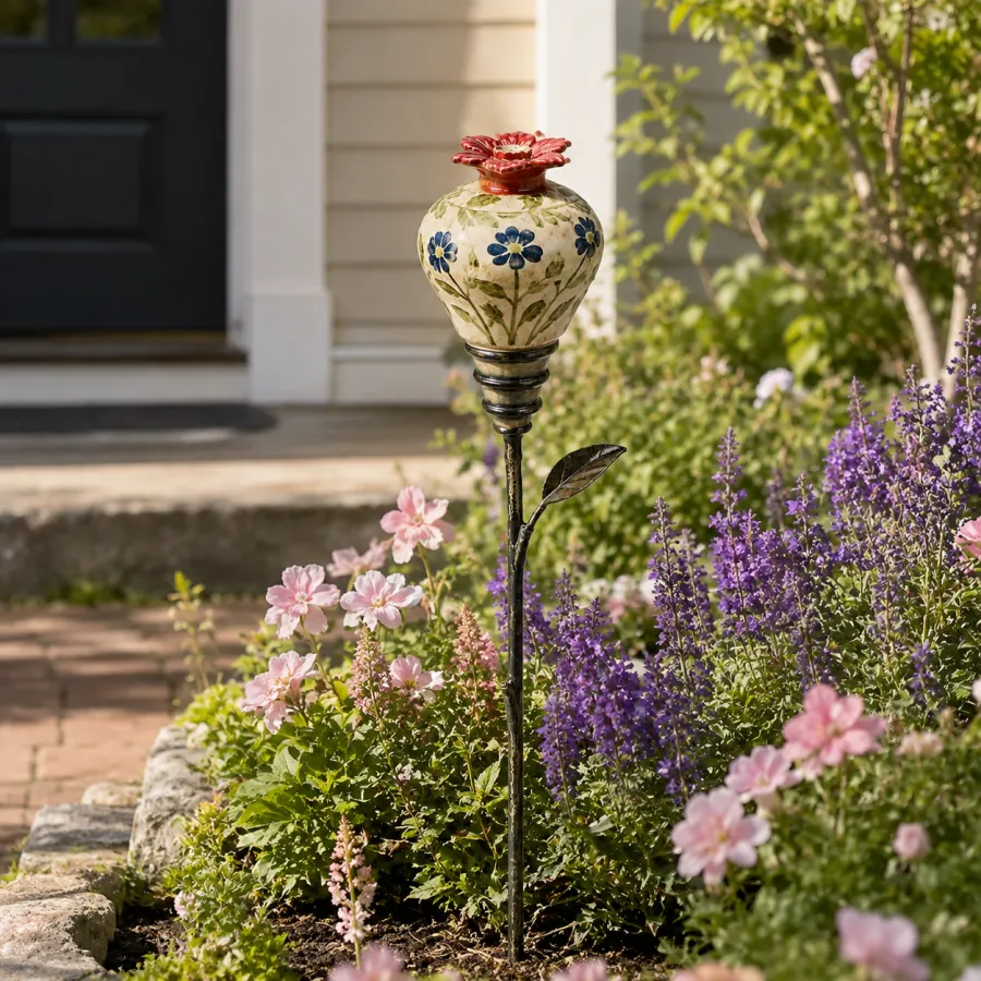 Ceramic Hummingbird Feeder Garden Stake – Bring Your Garden To Life With Every Visit 🐦🌿