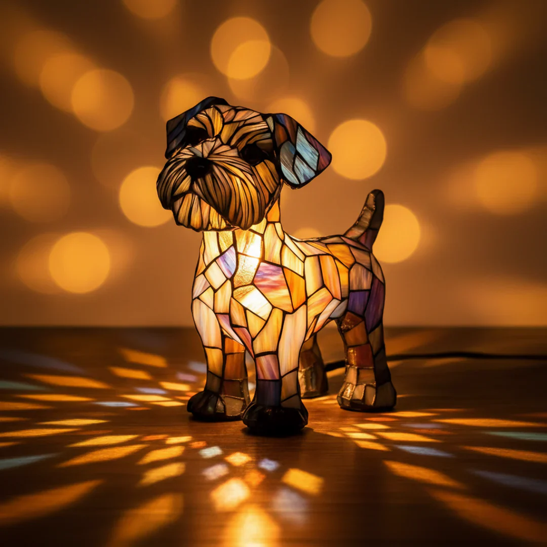 Vintage Puppy Themed Table Lamp