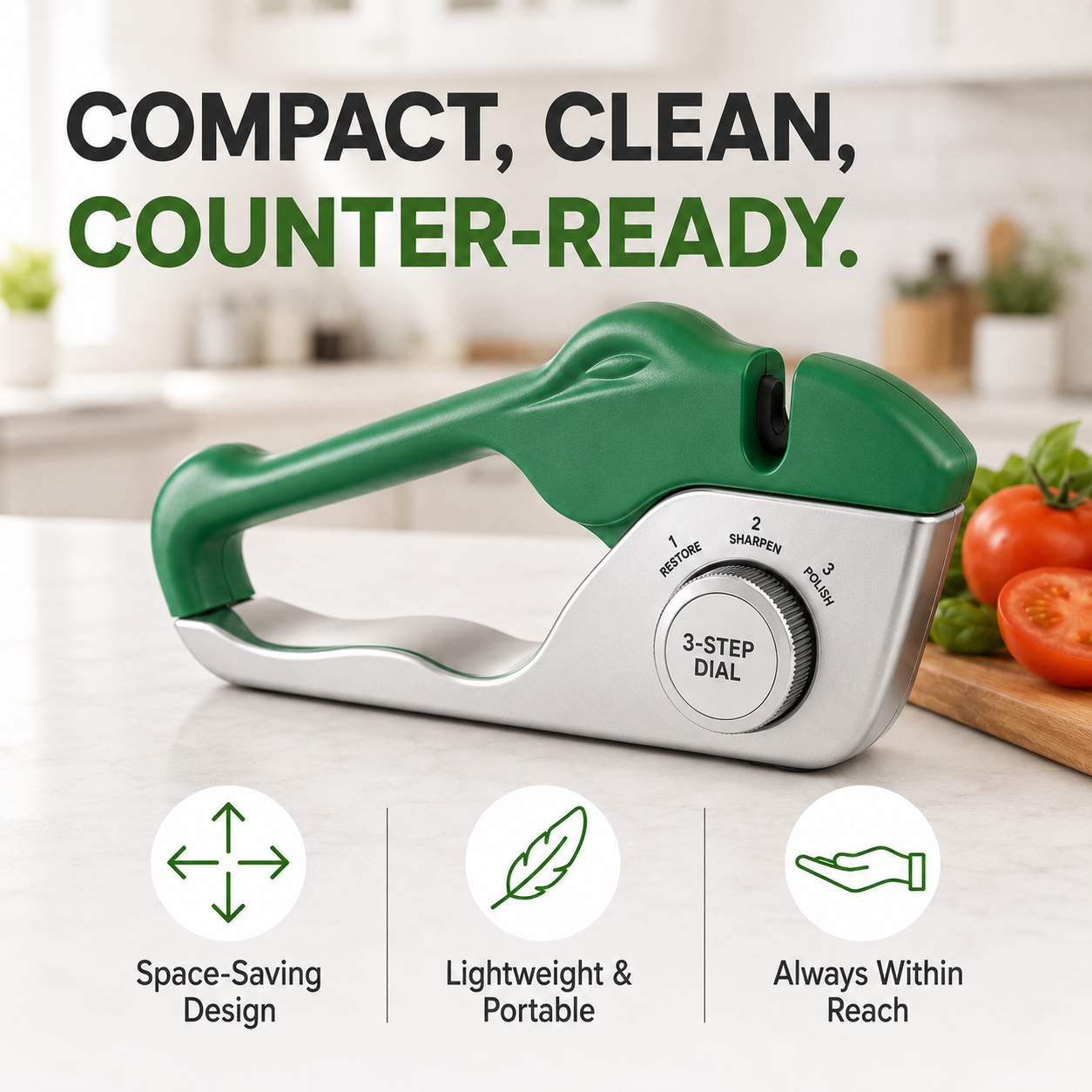 3-Step Dial Knife & Scissor Sharpener