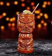 Tiki Bar Mugs for Cocktails, Premium Tropical Cups Drinks for Exotic Party