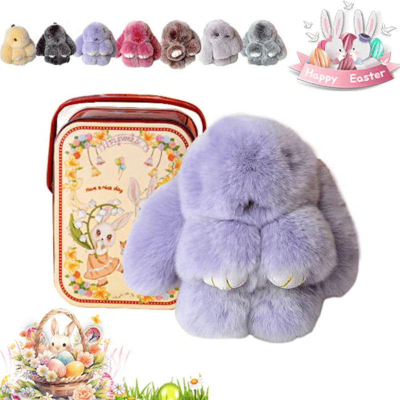 🐰Easter Cute Bunny Plush Keychain - Iron Box Gift Option, 🎁Easter Sweet Surprise