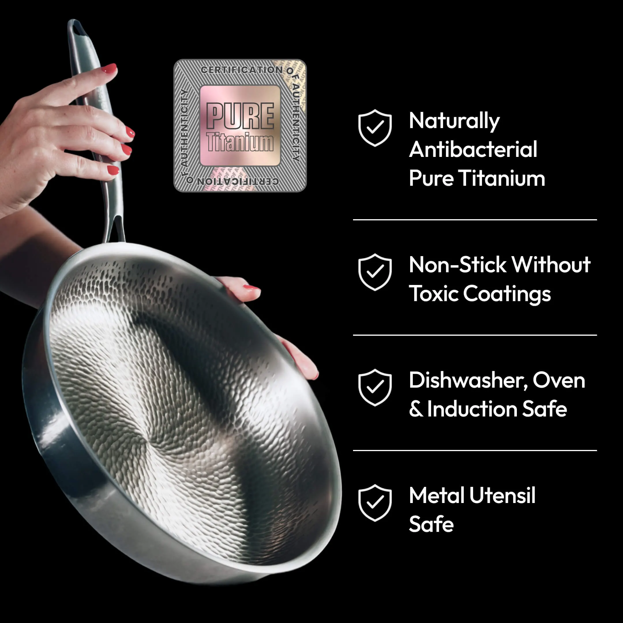 Keilini™ Hammered Pure Titanium Pro Pan