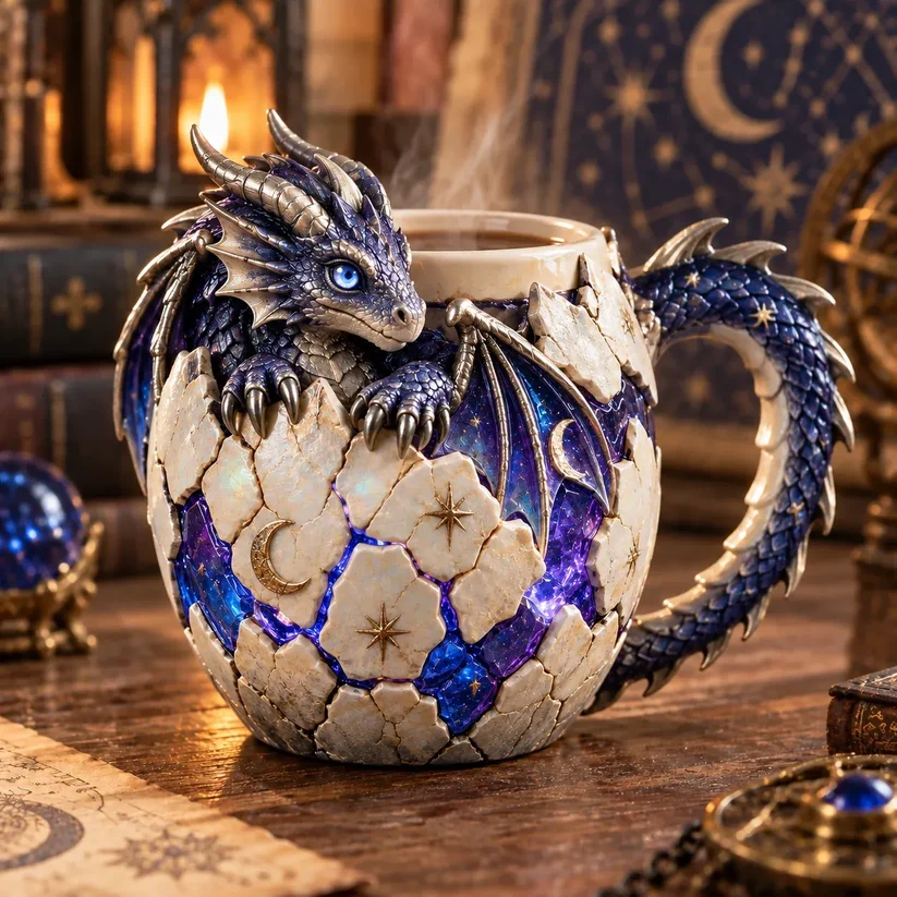 🐉 Dragonbound Realms Sculpted Dragon Mug Collection☕