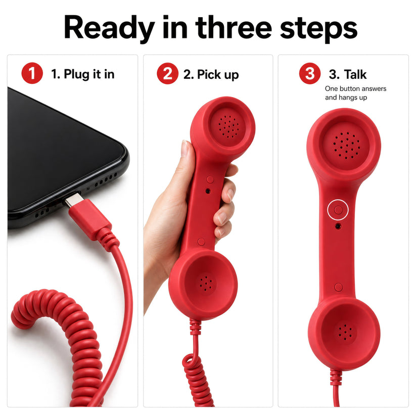 ☎️ Retro telephone handset with Type-C interface 📞
