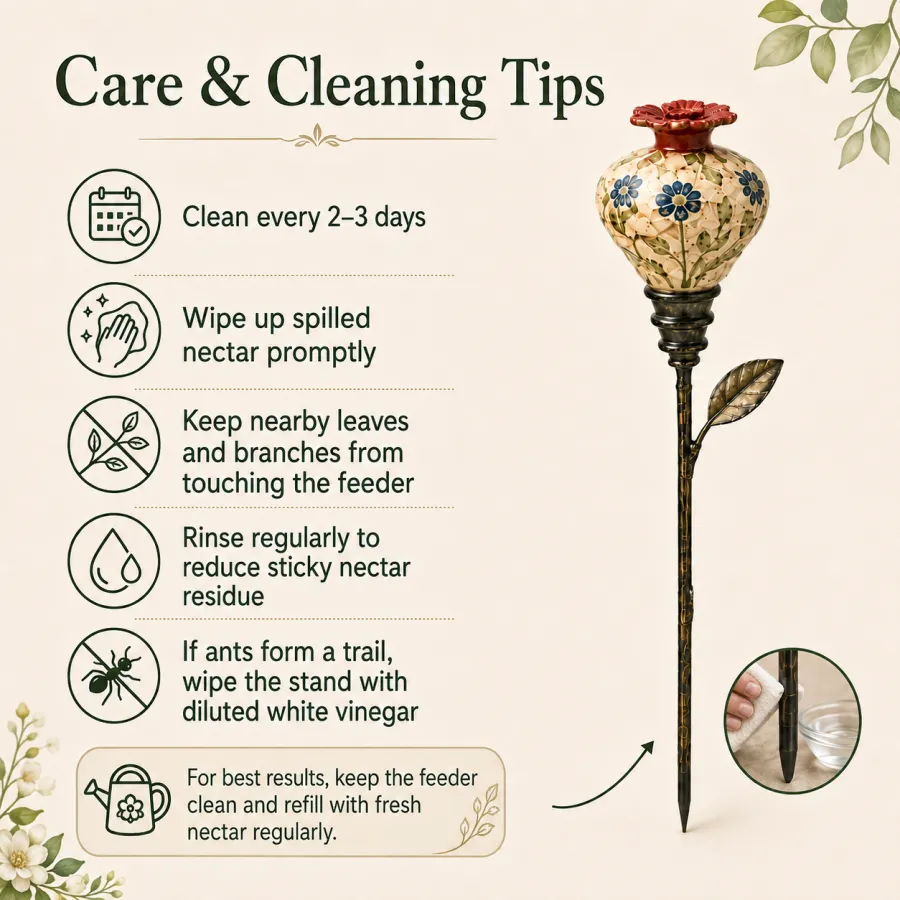 Ceramic Hummingbird Feeder Garden Stake – Bring Your Garden To Life With Every Visit 🐦🌿