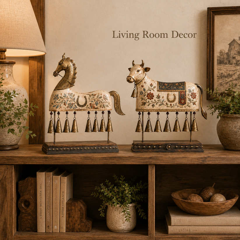 Vintage Western Horse & Cow Bell Decor