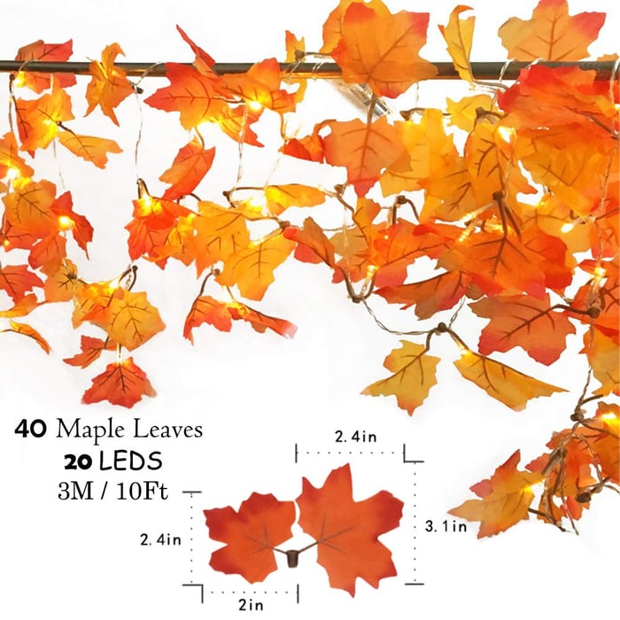 Maple leaf lamp for autumn home decoration