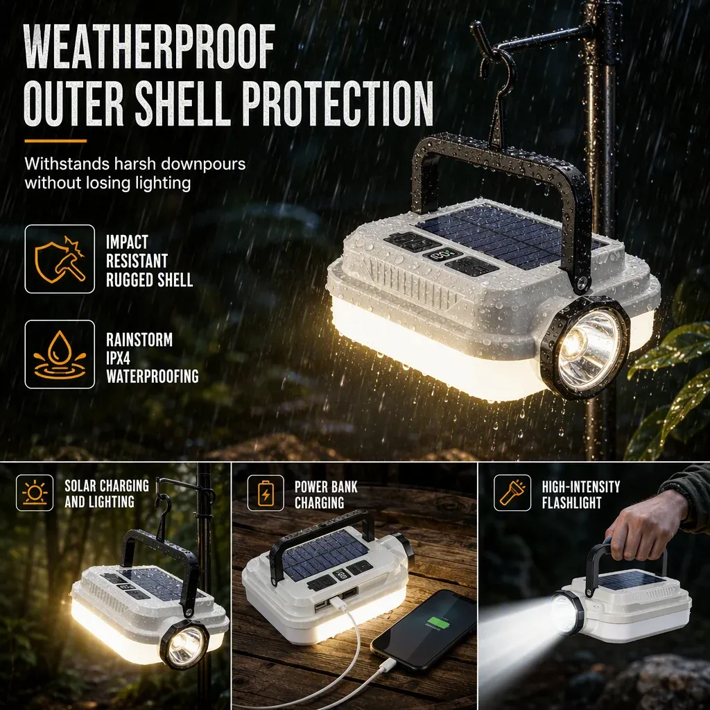 Solar Rechargeable LED Camping Lantern