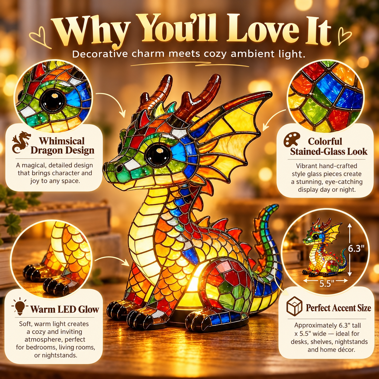 Colorful Dragon LED Accent Light – Fantasy Decorative Night Lamp