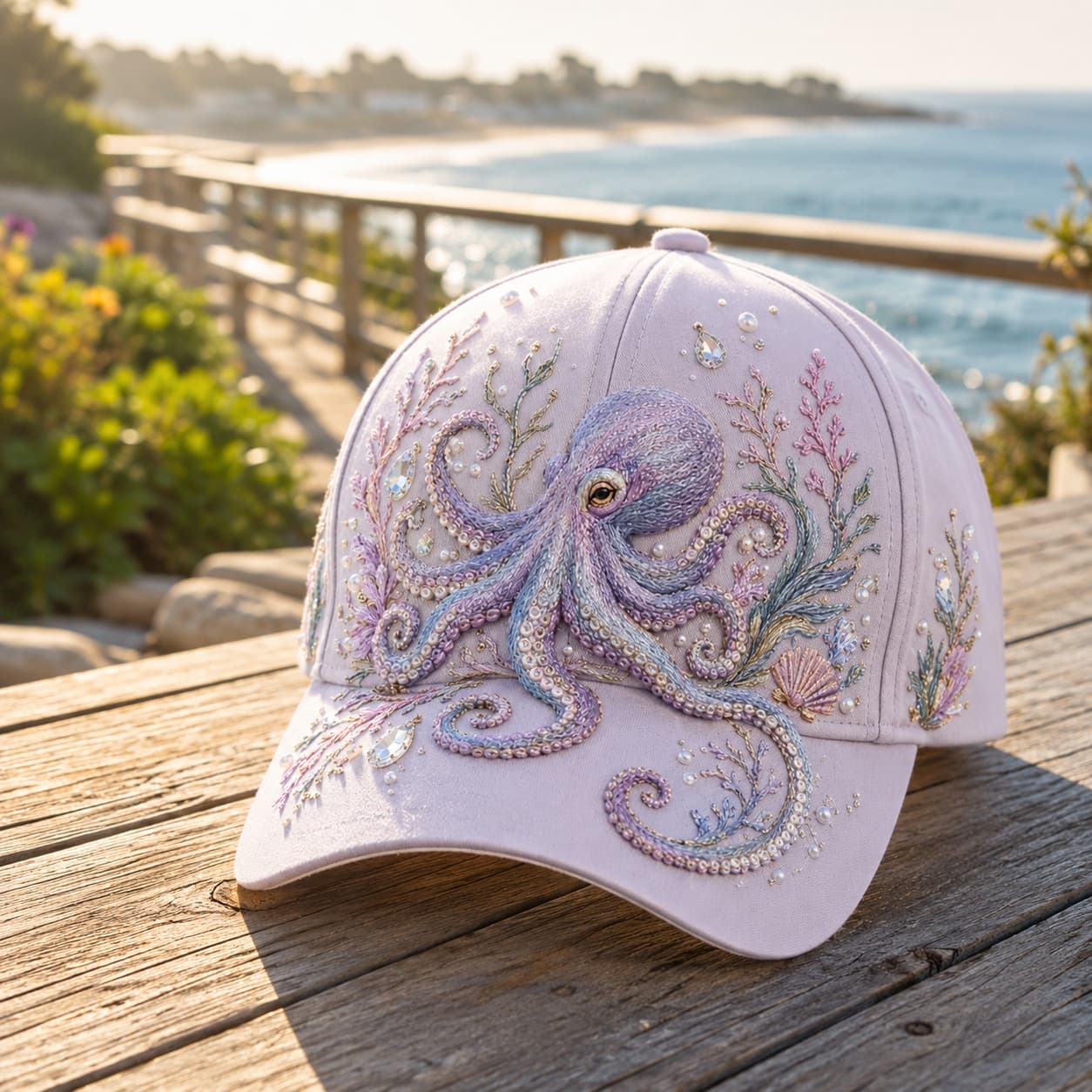 🌊 3D Ocean Creatures Embroidery Cap