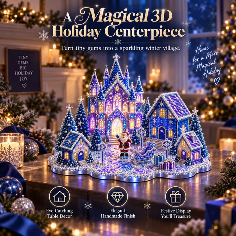 🎄3D Christmas Village Gem Art DIY Kit