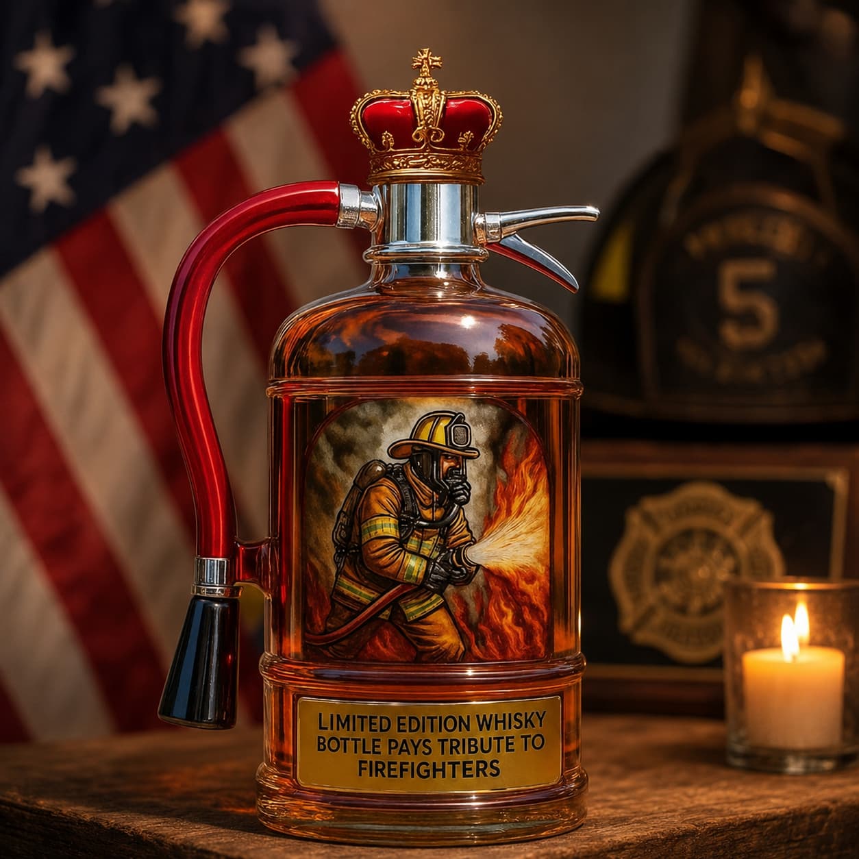 9/11 25th Anniversary Commemorative Firefighter Tribute Whiskey Decanter