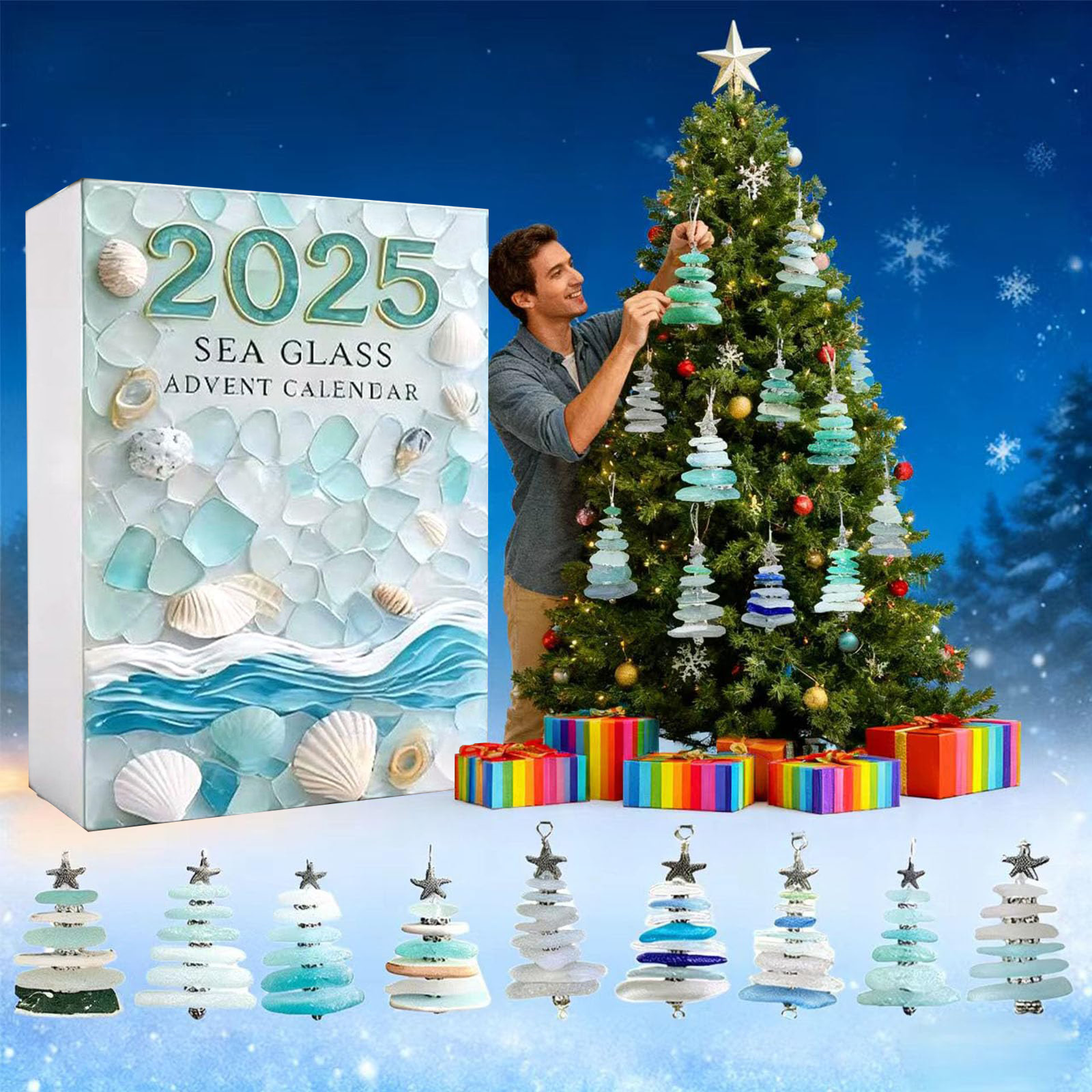 Sea Glass Christmas Tree Advent Calendar 2025